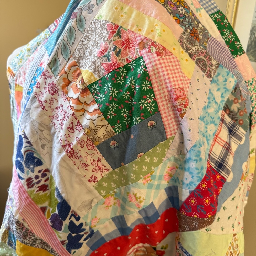 Patchwork Quilt Top Multicolor Design - Picture 3 of 9